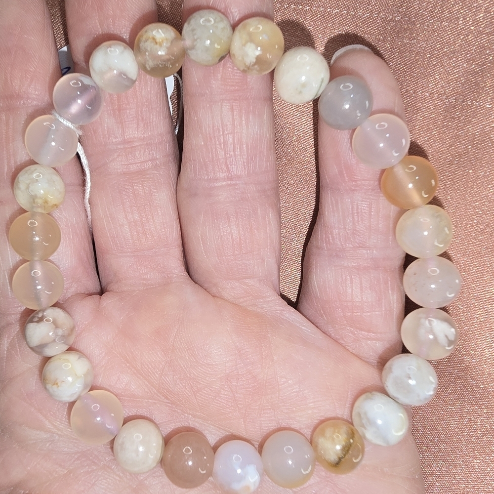 8mm Pink Cherry Agate Bracelet